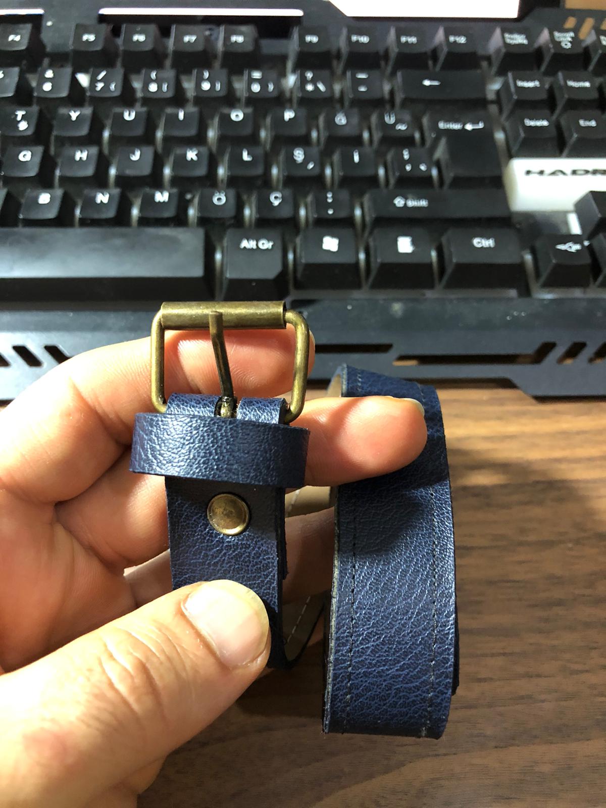 LACİVERT DERİ KEMER