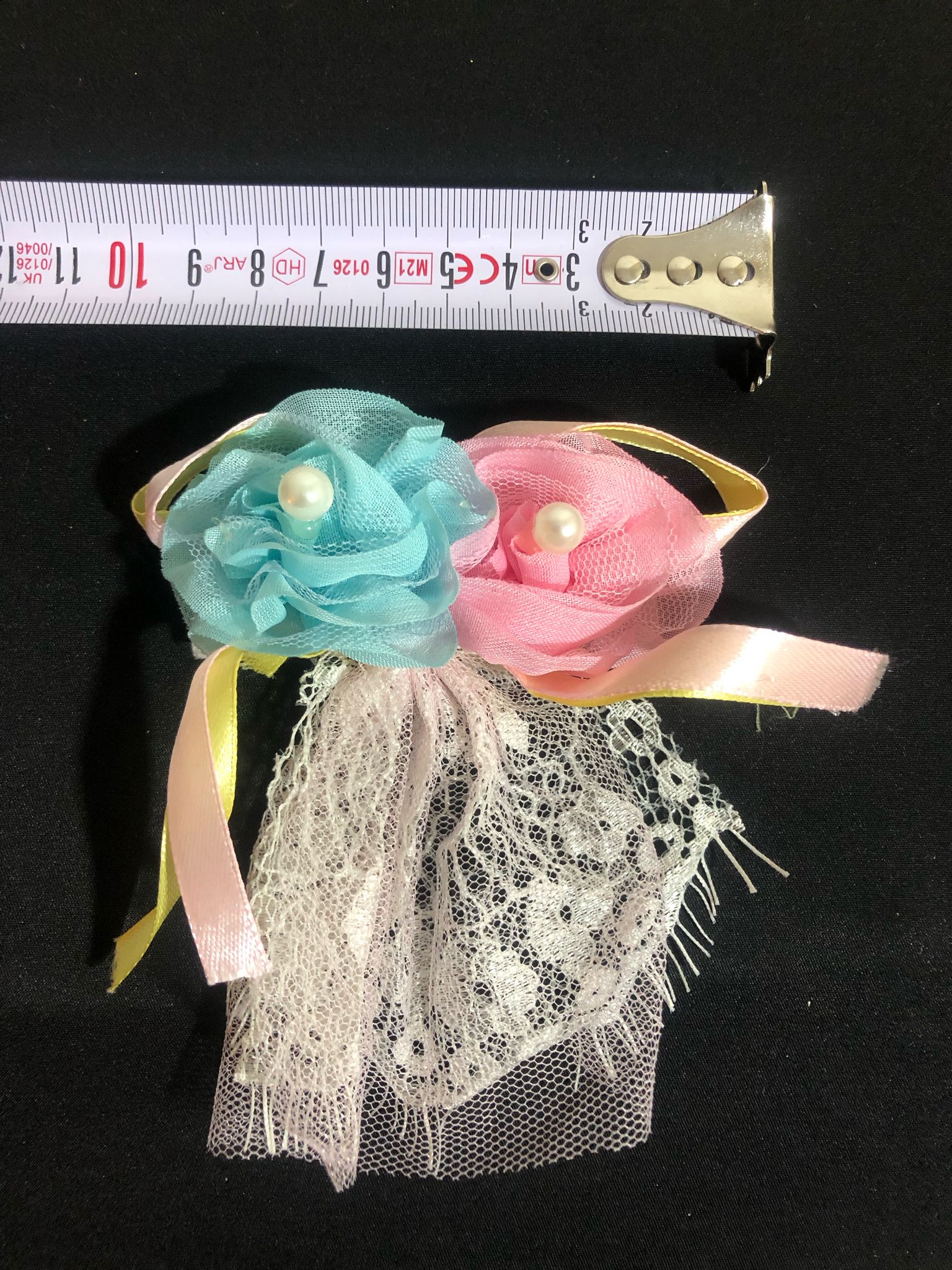 PEMBE - MAVİ İNCİLİ TOKA