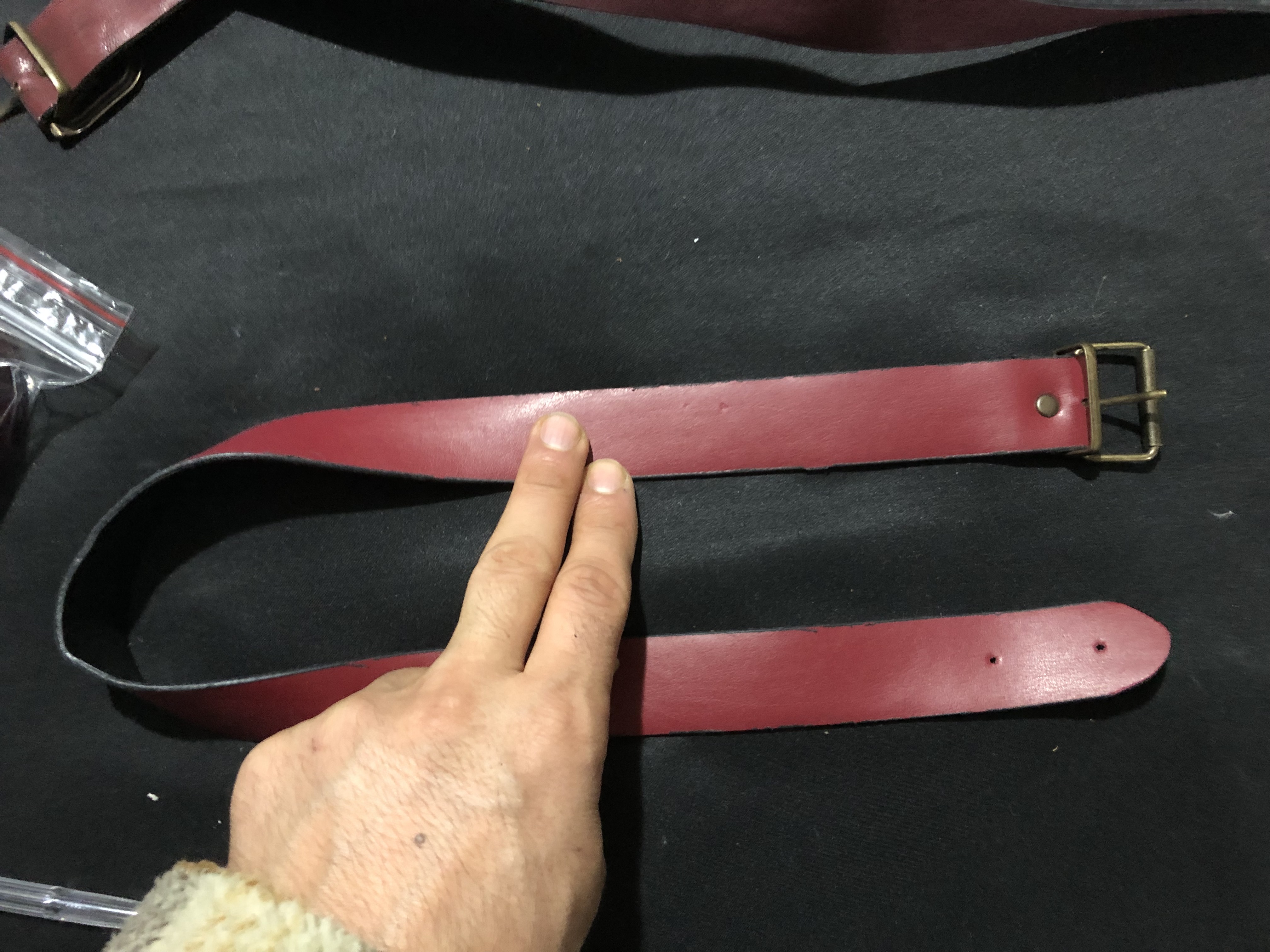 KOYU BORDO DERİ KEMER