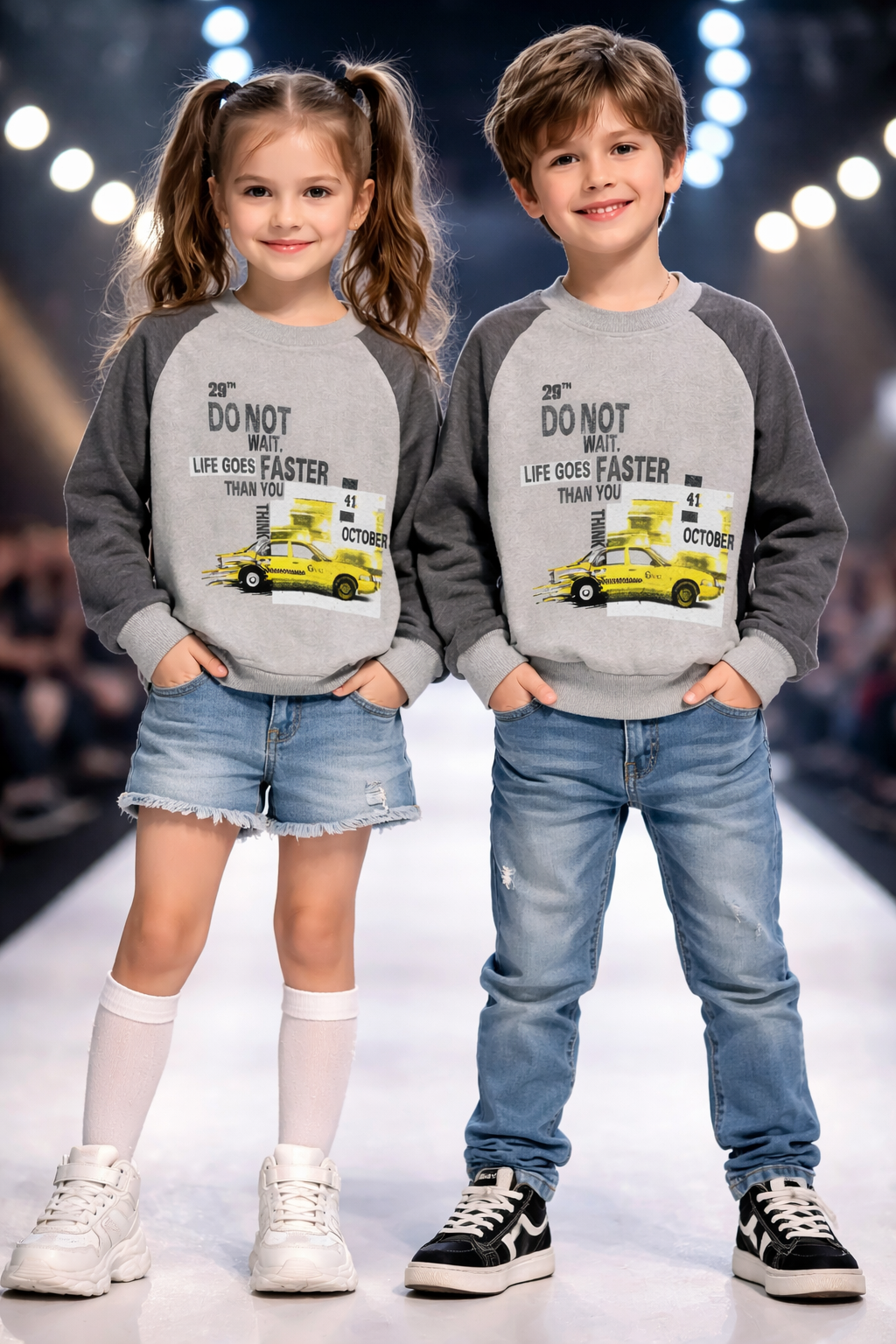 FÜME REGLAN KOLLU GRİ TEK ÜST