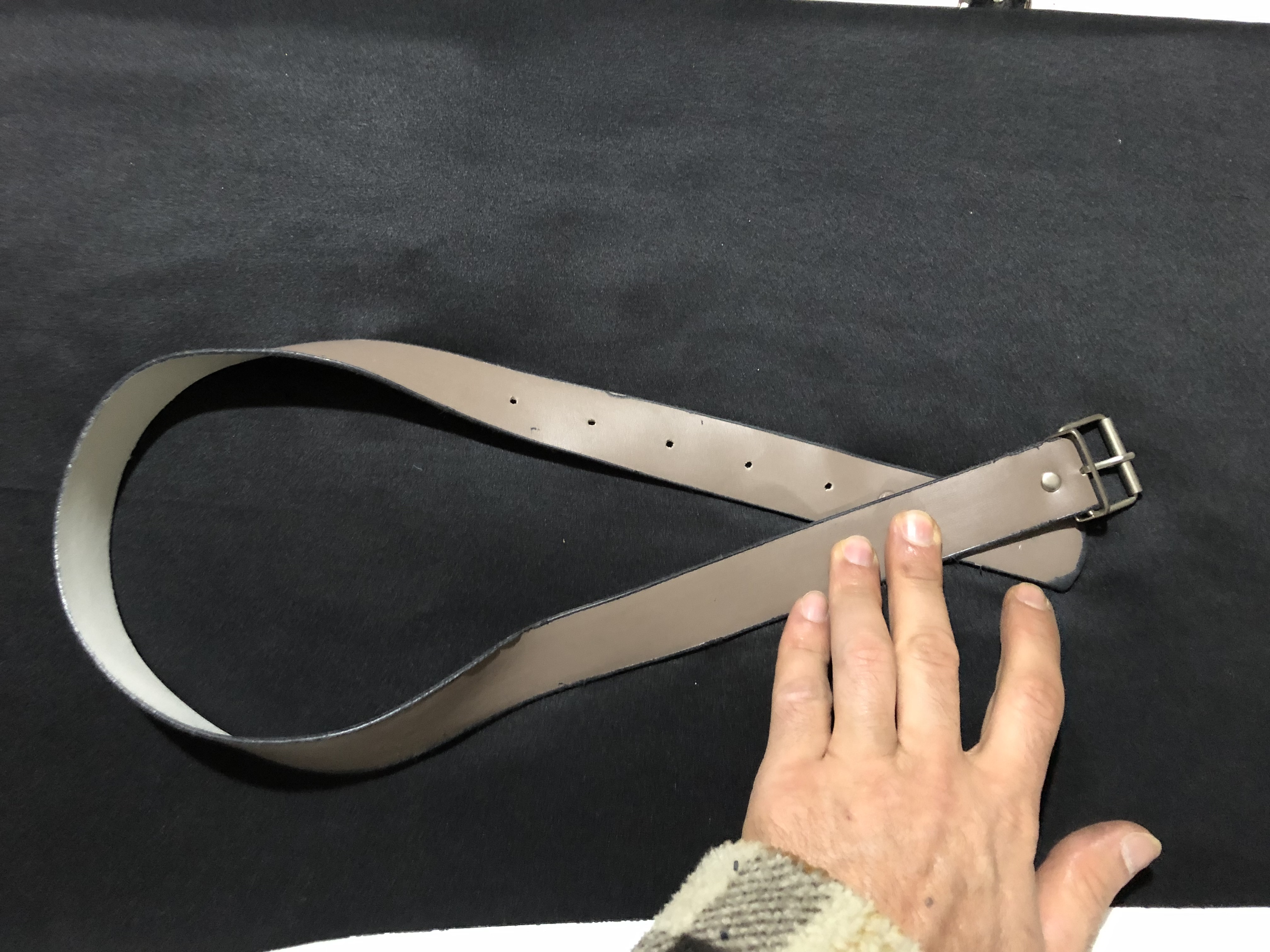 KOYU BEJ DERİ KEMER