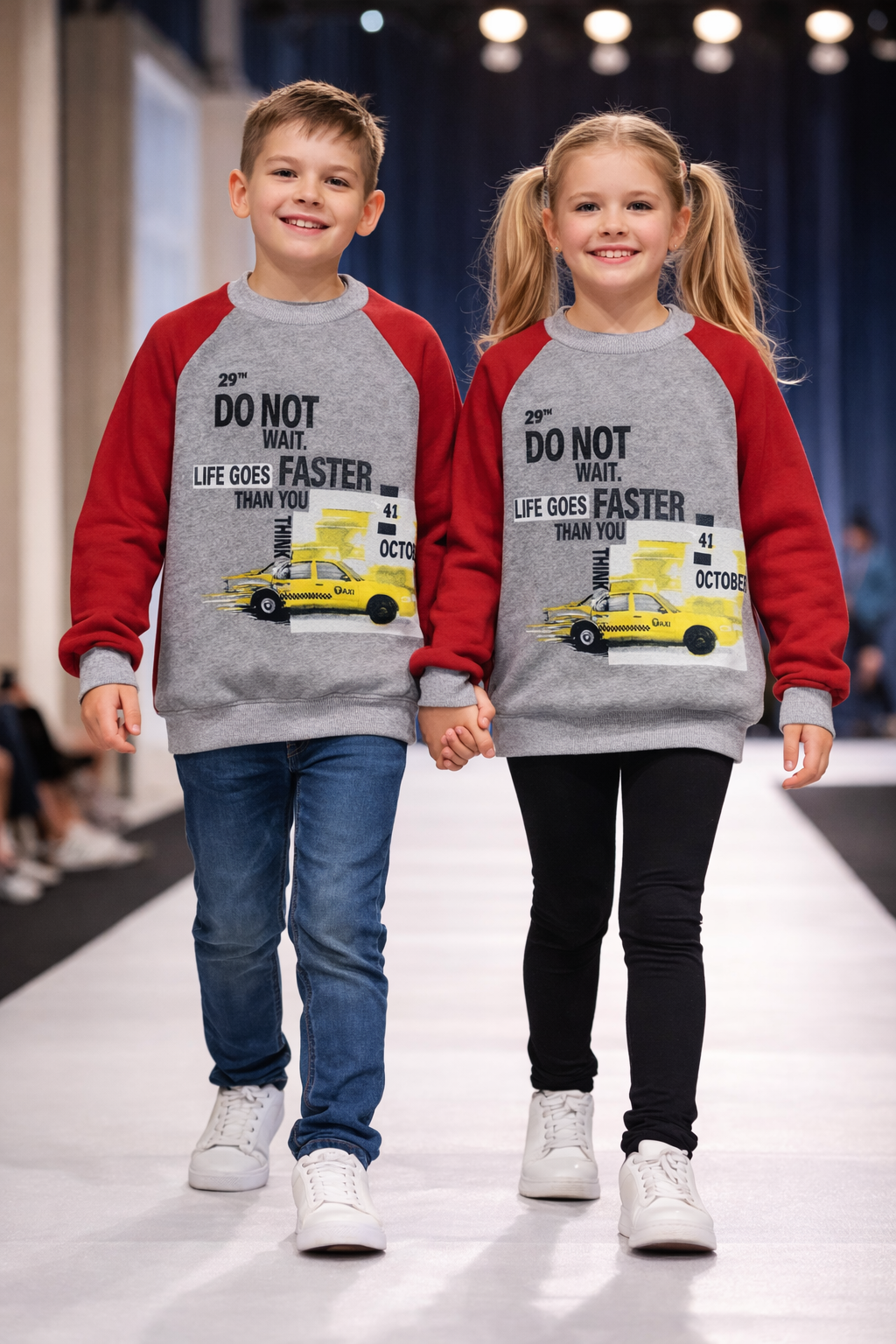 KIRMIZI REGLAN KOLLU GRİ TEK ÜST