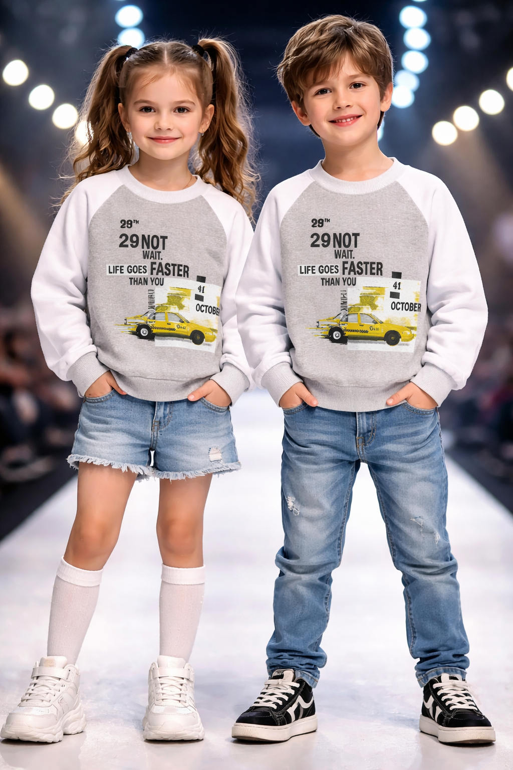 BEYAZ REGLAN KOLLU GRİ TEK ÜST