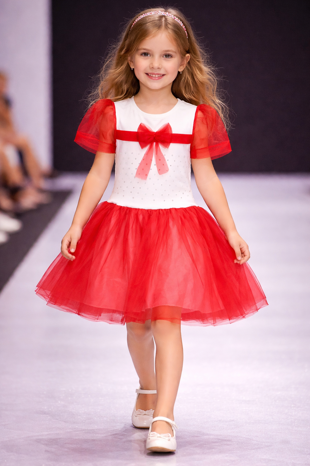 TAŞ UYGULAMALI TÜL FİYONKLU ELBİSE